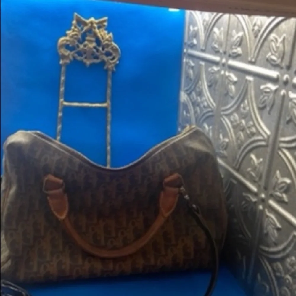 Authentic Christian Dior Trotter design Boston bag Vintage Diorissimo Boston Bag